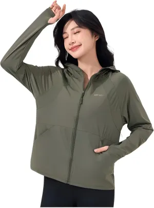 Ellniges]Stylish Women's Outdoor Protection Jacket - Lightweight, Breathable UV Blocker with Thumb Holes & Detachable Hood for Beach & Daily Wear【UV Protection】【Quick-Dry】