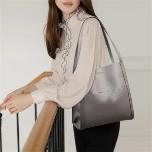 Elmyse Solid Color Simple Genuine Leather Shoulder Bag, Elmsye Crossbody Purse, Elmyse Waterproof Bag for Women