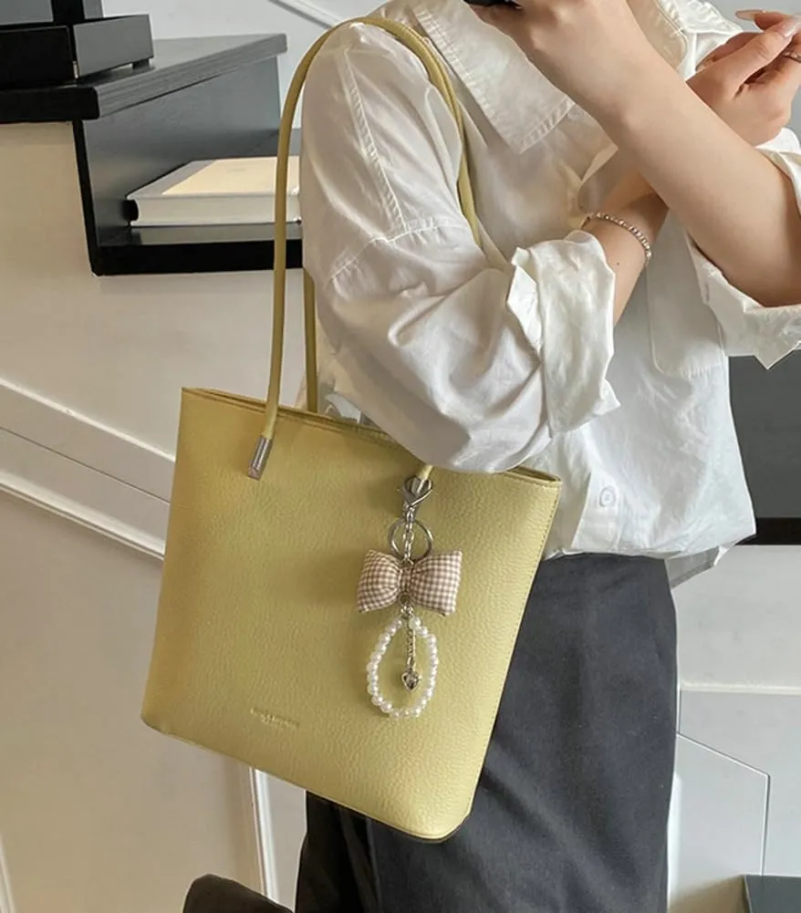 Epsion Pu Leather Shoulder Tote Bag for Women Casual Handbag with Zipper Work Shopper Travel Purse 2025