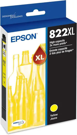 EPSON 822 DURABrite Ultra Ink High Capacity Yellow Cartridge (T822XL420-S) Works with WorkForce Pro WF-3820, WF-3823, WF-4820, WF-4830, WF-4833, WF-4834