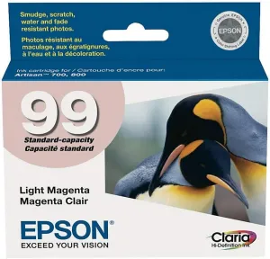 EPSON 99 Claria Hi-Definition Ink Standard Capacity Light Magenta Cartridge (T099620-S) Works with Artisan-700, 710, 725, 730, 800, 810, 835, 837, Sinlge Pack