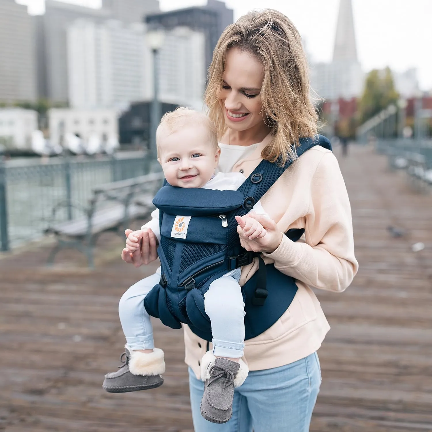 Ergobaby Omni Classic (formerly OMNI 360) All-Position Baby Carrier for Newborn to Toddler with Lumbar Support and Cool Air Mesh, 7-45 Pounds, Midnight Blue, One Size