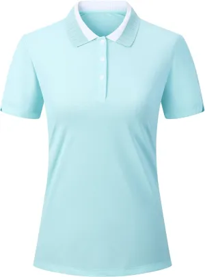 Esabel.C Women's Golf Polo Shirts Moisture Wicking Short Sleeve Polo Shirts Collared Quick Dry for Tennis & Golf