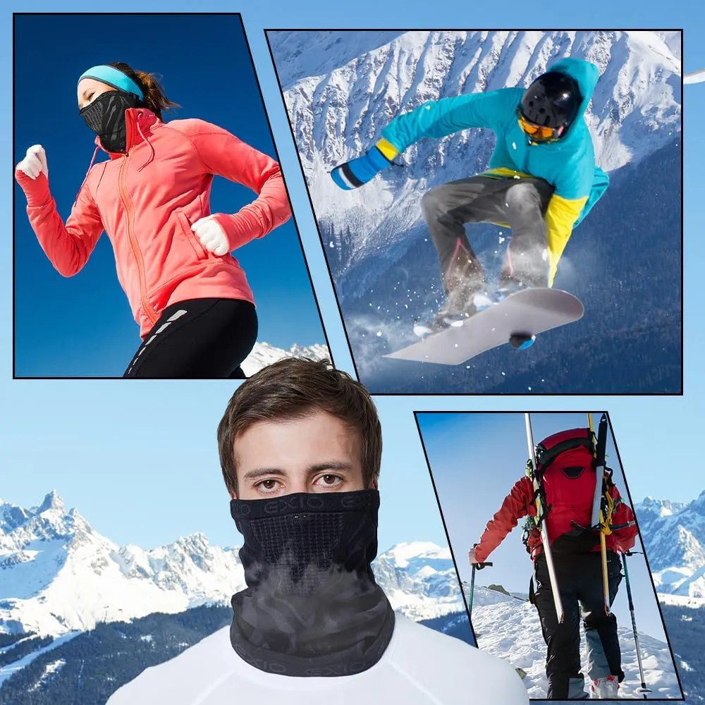 EXIO Winter Neck Warmer Gaiter/Balaclava (1Pack or 2Pack) - Windproof Face Mask for Ski, Snowboard