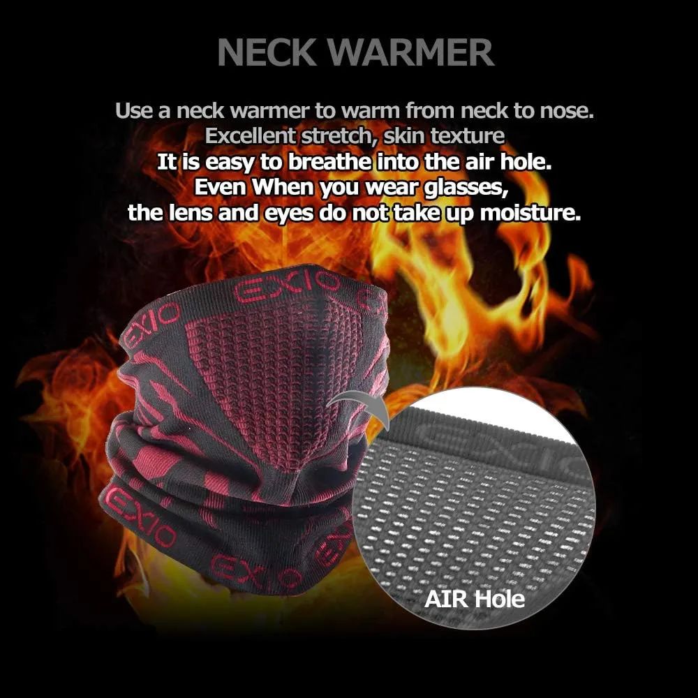 EXIO Winter Neck Warmer Gaiter/Balaclava (1Pack or 2Pack) - Windproof Face Mask for Ski, Snowboard
