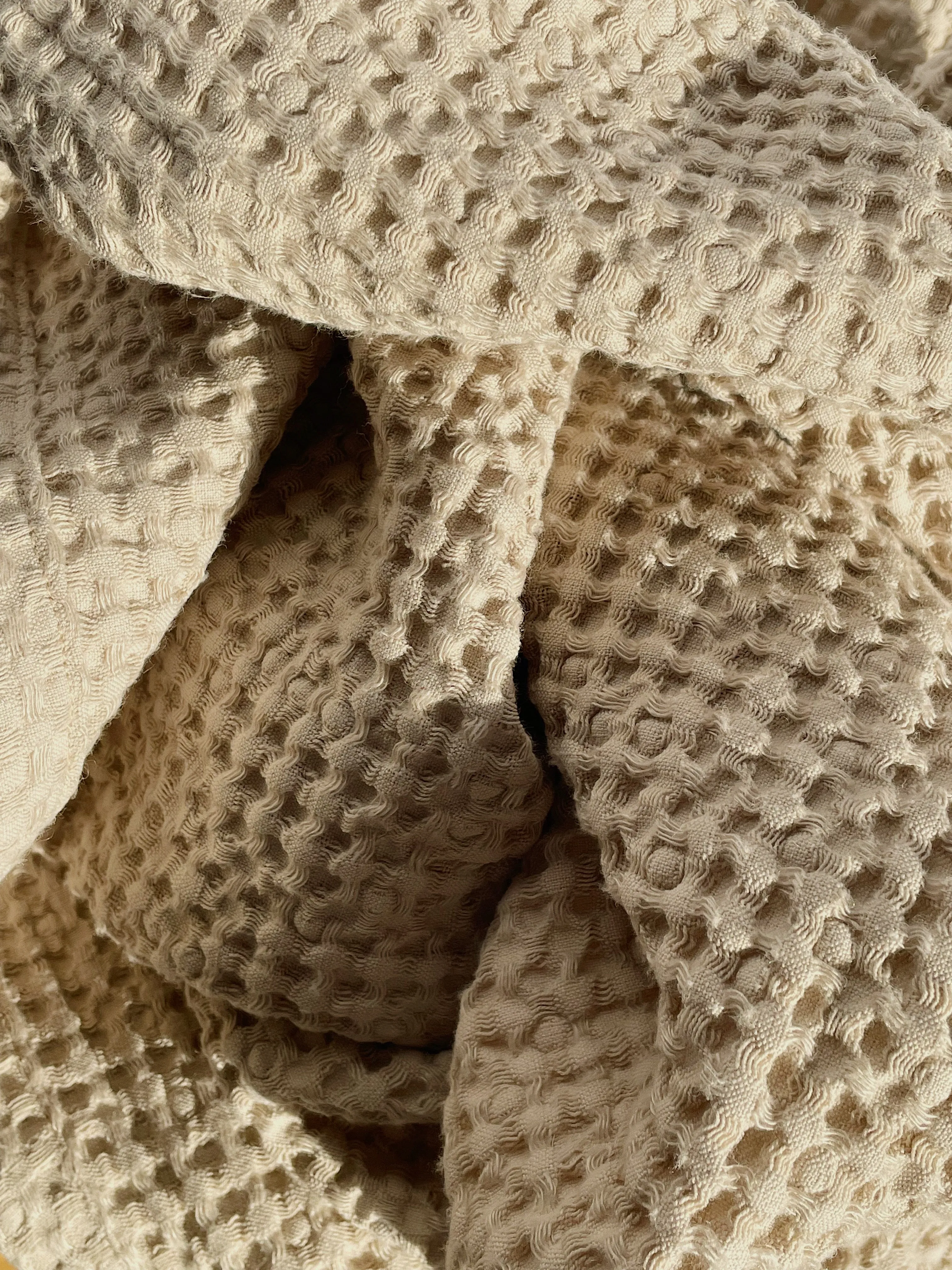 Extra Large Linen Waffle Bath Towel - Beige