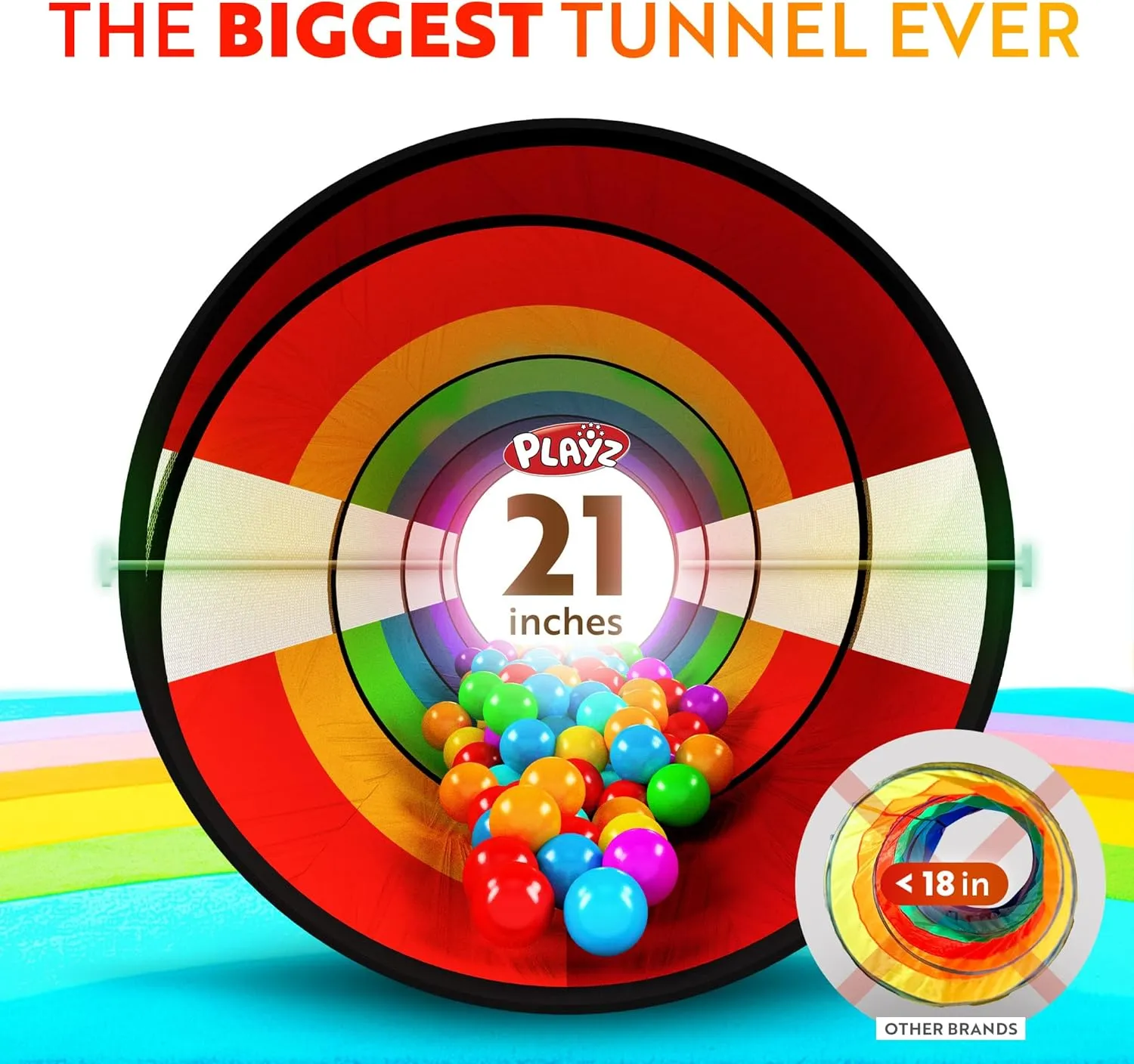 Extra-Large Play Tunnel for Toddlers 1-3 Years – Pop-Up Baby Crawl Tube, Sensory Activity, Indoor & Outdoor Kids Toy, Collapsible for Easy Storage