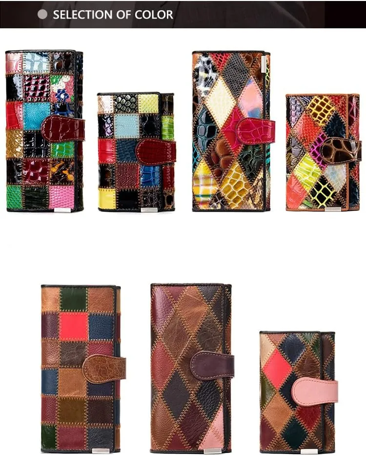 Eysee Large Capacity Wallets for Women, Genuine Leather Wallets Multi Color