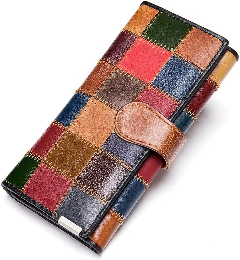 Eysee Large Capacity Wallets for Women, Genuine Leather Wallets Multi Color