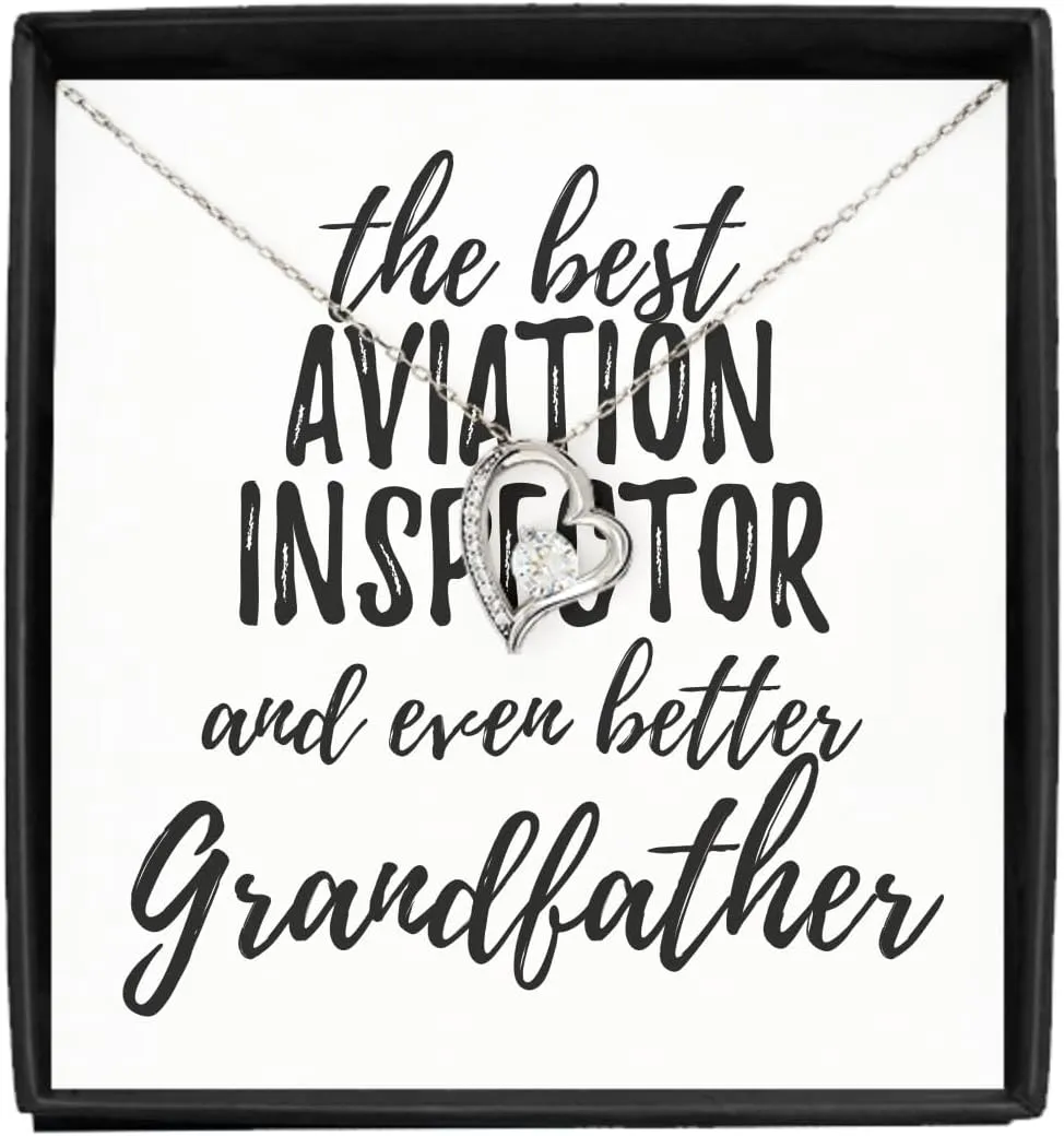 EzGift Cute Aviation Inspector Grandfather Necklace Pendant Gift Idea For Grandpa Gag Inspiring Joke The Best And Even Better Jewelry With Chain Message Card Box