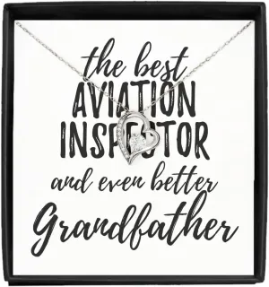 EzGift Cute Aviation Inspector Grandfather Necklace Pendant Gift Idea For Grandpa Gag Inspiring Joke The Best And Even Better Jewelry With Chain Message Card Box