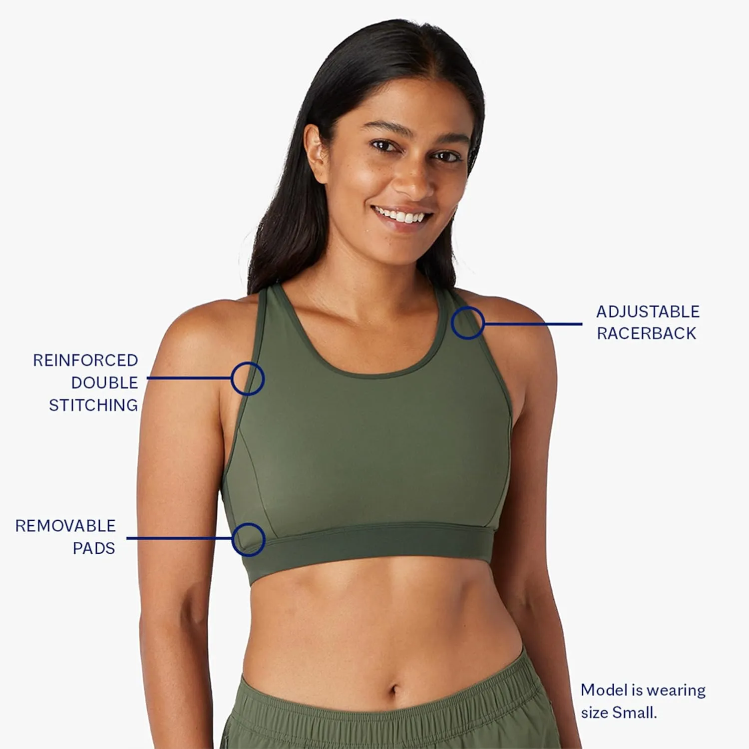 Fair Harbor The Corliss Sports Bra –– Women's Athletic Bra –– Incredibly Soft, Adjustable, Supportive, with Removable Pads