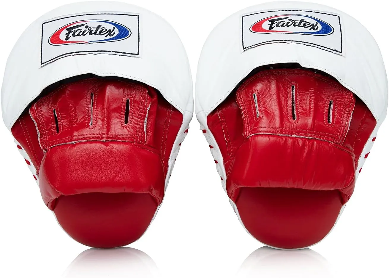 Fairtex FMV9 Contoured Focus Mitts |Striking Accuracy & Protection for Boxing, Muay Thai, Kickboxing |Ergonomic Design, Soft Padding, Secure Fit Leather