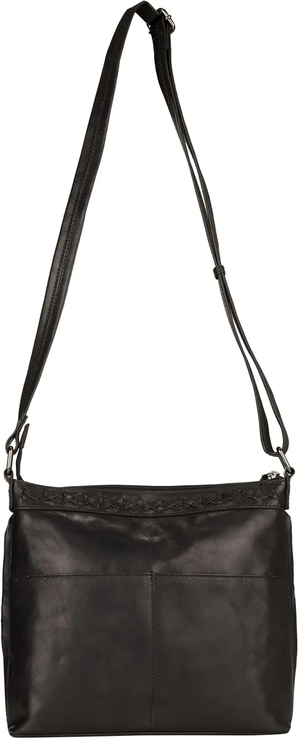 Faith Concealed Carry Crossbody Purse Genuine Leather Handbag with Locking Gun Compartment