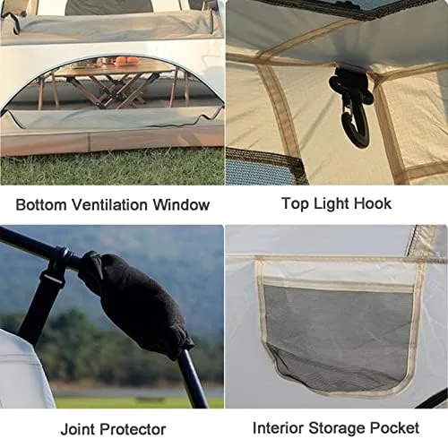 Family Camping Tent, Pop Up Tent 4 Person Family Dome Tent Waterproof Windproof with Roof Skylights, 2 in 1 Double Layers Outdoor Tents for Camping Hi