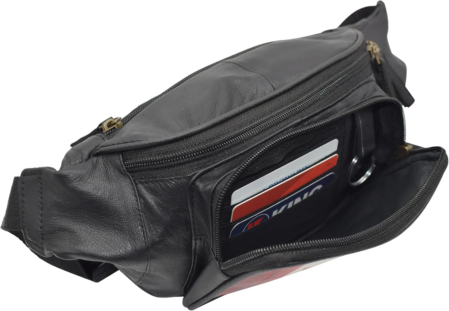 Fanny Pack Genuine Leather Adjustable Waist Crossbody Bag for Outdoor Travel with Country Flags USA, UK, CANADA, MEXICO, & PUERTO RICO (CANADA)