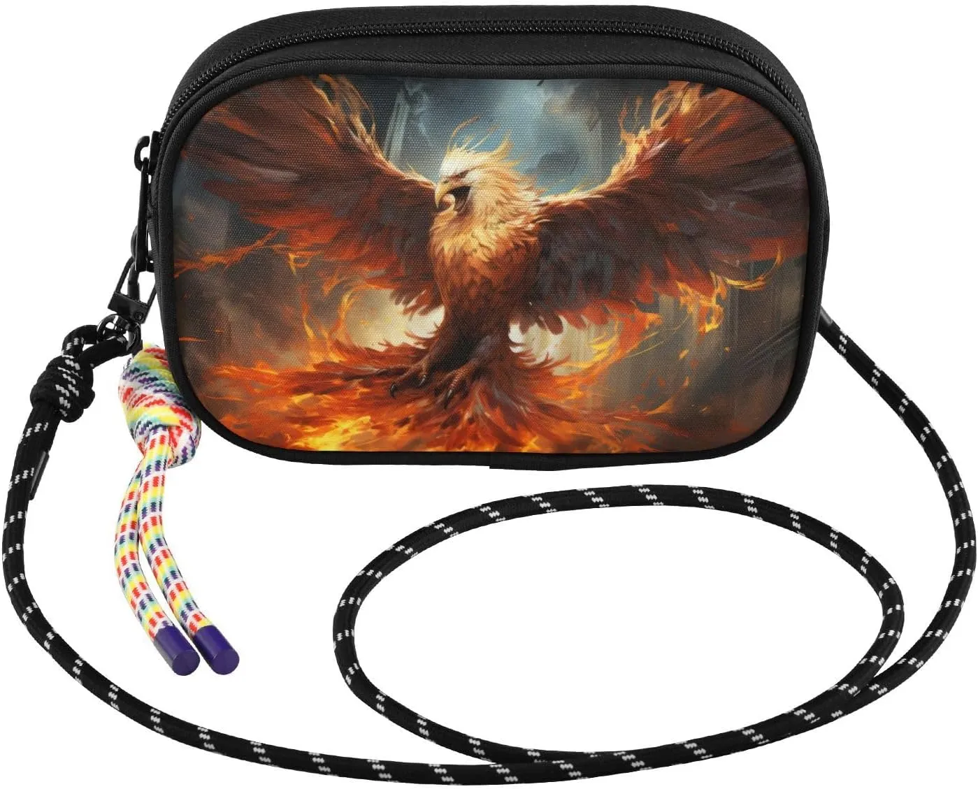 Fantasy Phoenix Fire Crossbody Bags for Women Cell Phone Purses Women's Shoulder Handbags Wallet Purse with Adjustable Strap