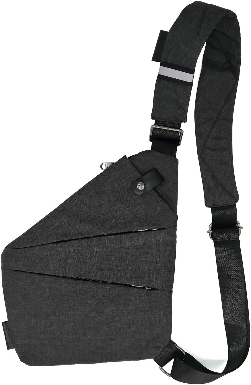 Fashion Digital Shoulder Bag Men Multi-functional Crossbody Backpack Anti-theft Gun Chest Bag