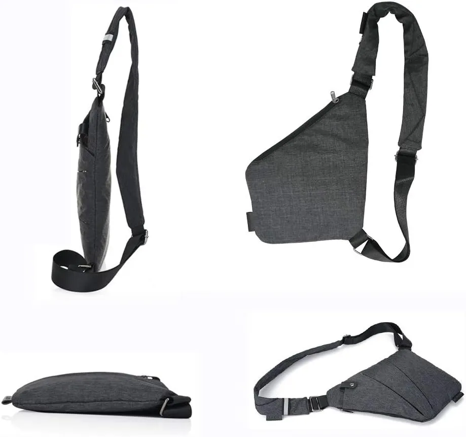 Fashion Digital Shoulder Bag Men Multi-functional Crossbody Backpack Anti-theft Gun Chest Bag