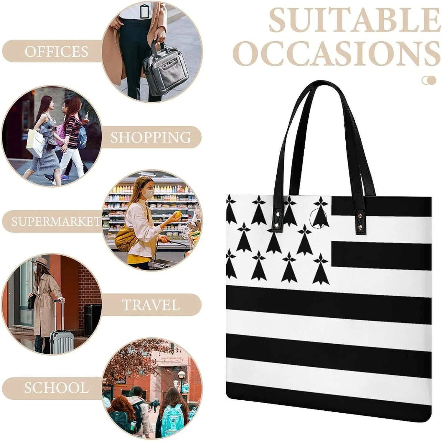 Fashionable Equatorial Guinea Flag Women's Shoulder Bag Large Capacity Leather Tote for Work and Leisure