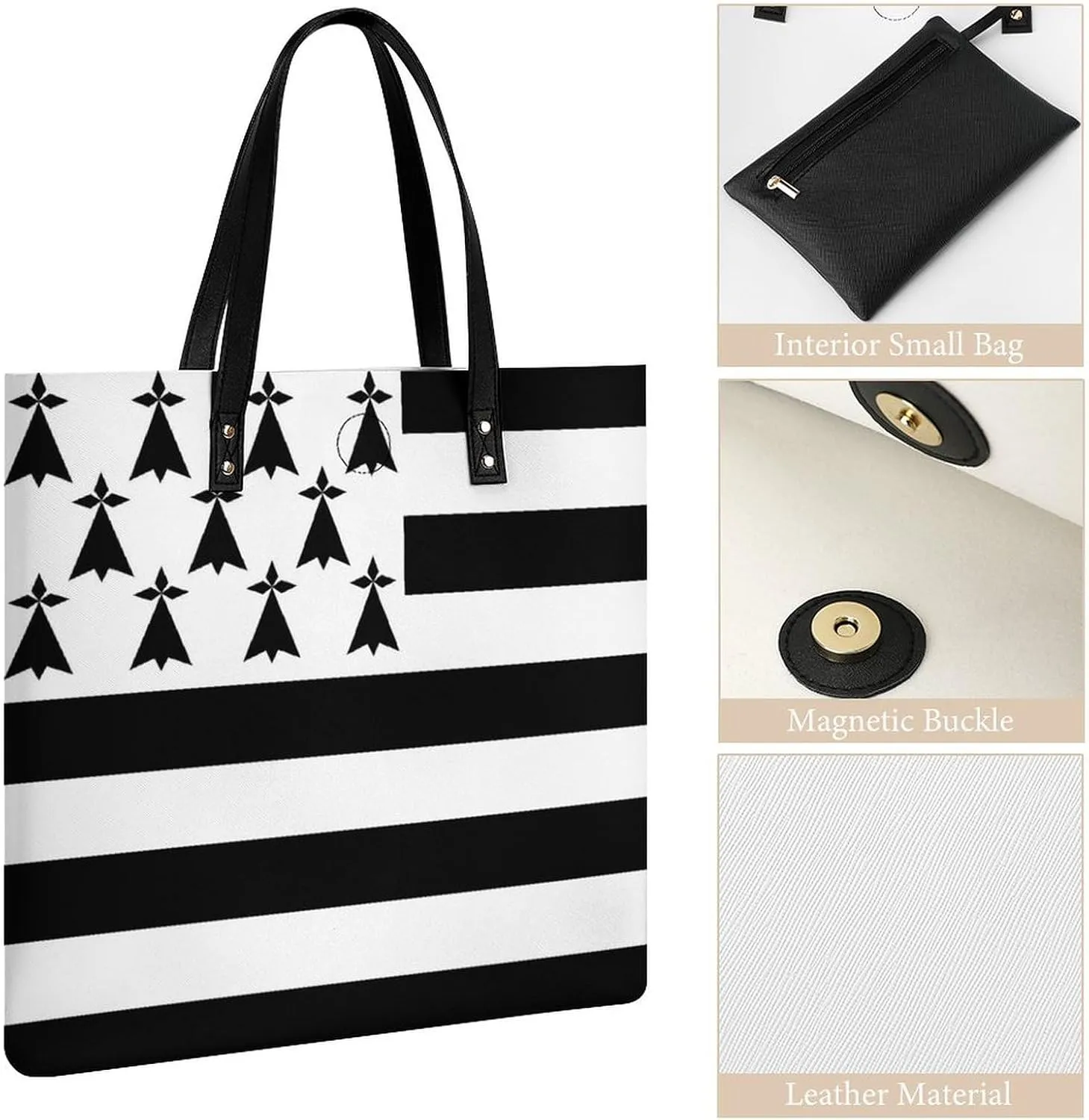 Fashionable Equatorial Guinea Flag Women's Shoulder Bag Large Capacity Leather Tote for Work and Leisure