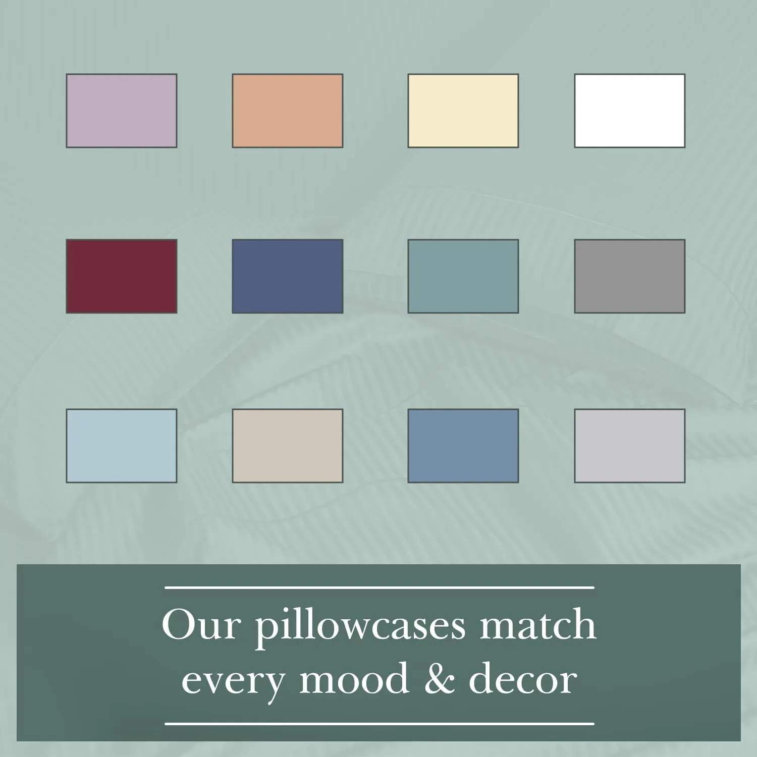 Feather & Stitch 100% Cotton Standard Pillow Covers Set of 2, 500TC Envelope Closure Pillowcases, Soft Luxury Damask Stripe Sateen Weave Pillow Case for Sleeping, 20x30 Inches - Burgundy