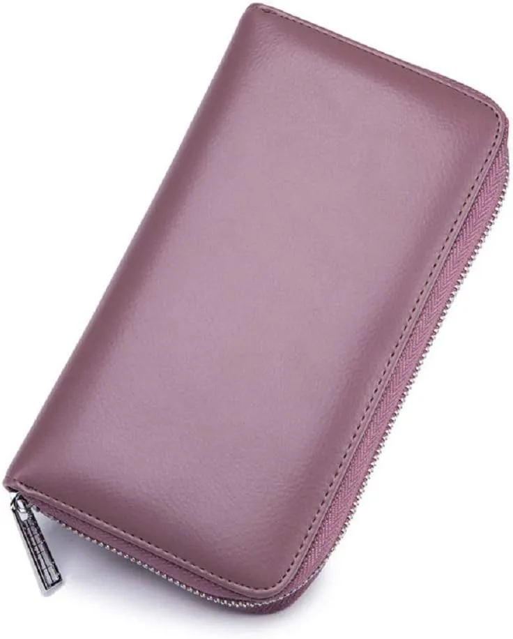 FEITH&FELLY Large Capacity Credit Card Wallets for Women Long Leather RFID Blocking Accordion Wallet Zip Organizer 36 Slots