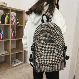 Female College Knitted Simple Versatile Large Backpacks