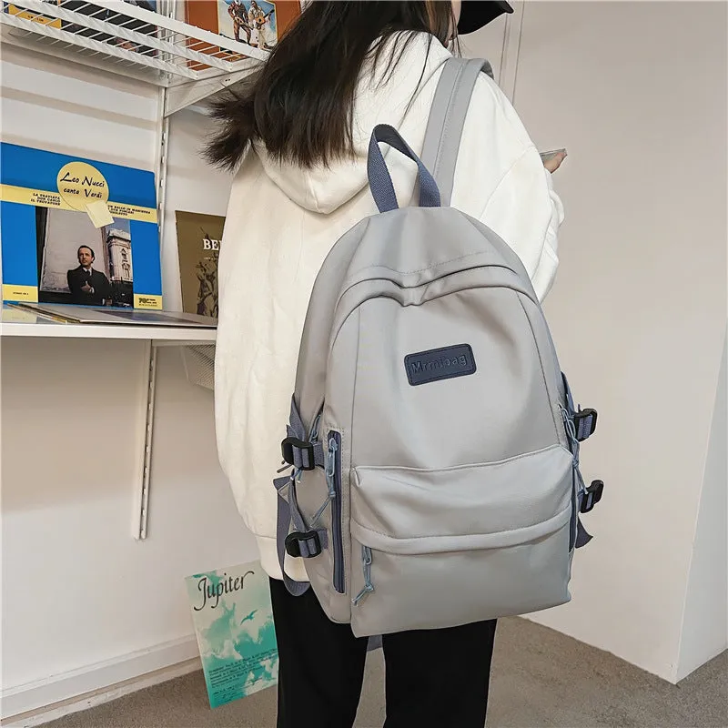 Female College Knitted Simple Versatile Large Backpacks
