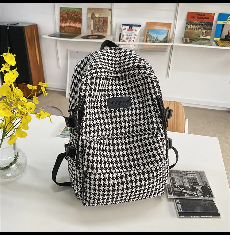 Female College Knitted Simple Versatile Large Backpacks