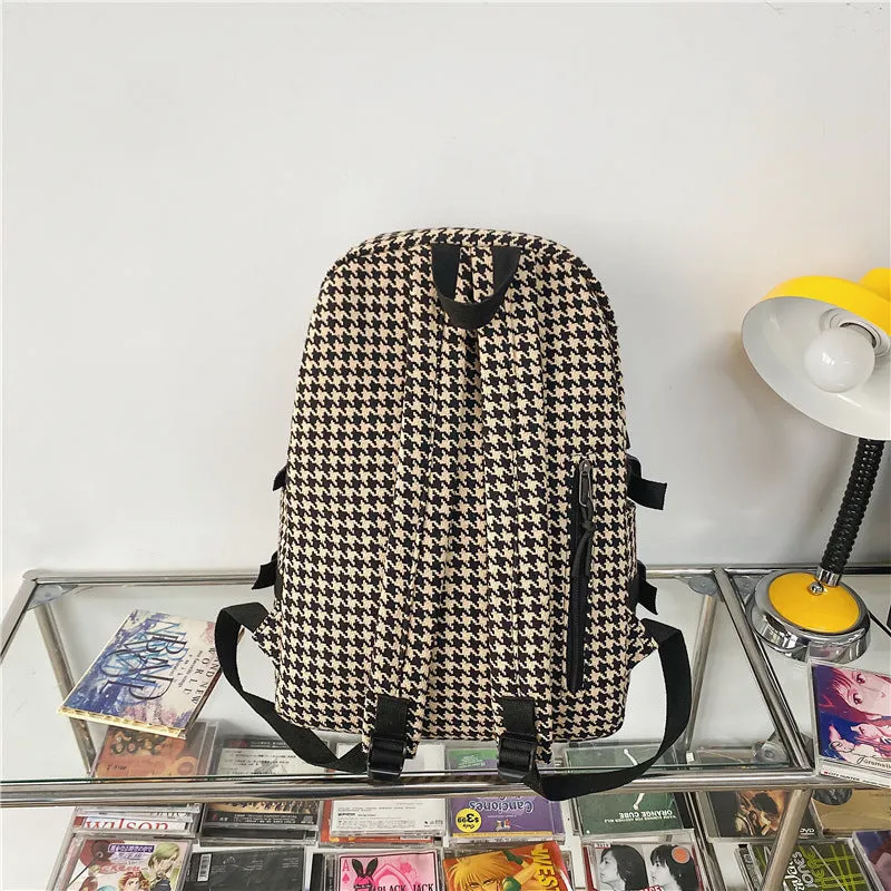 Female College Knitted Simple Versatile Large Backpacks