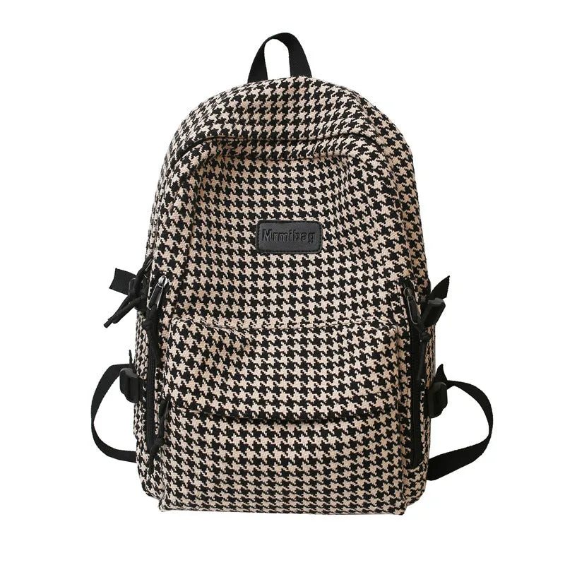 Female College Knitted Simple Versatile Large Backpacks