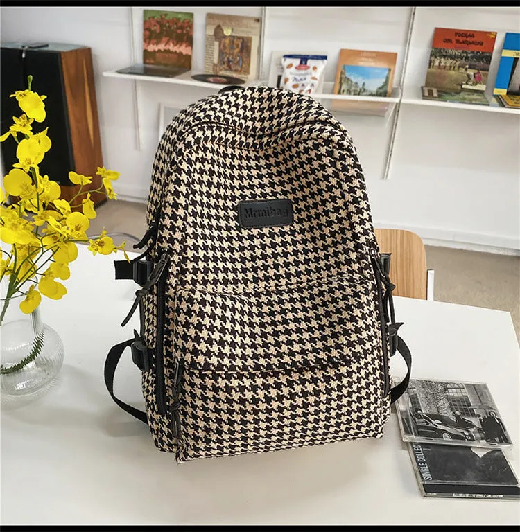 Female College Knitted Simple Versatile Large Backpacks