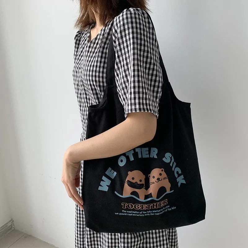 Female Fruit Orange Artistic College Simple Portable Shoulder Bags