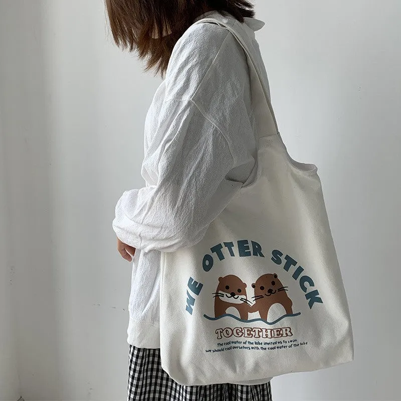 Female Fruit Orange Artistic College Simple Portable Shoulder Bags