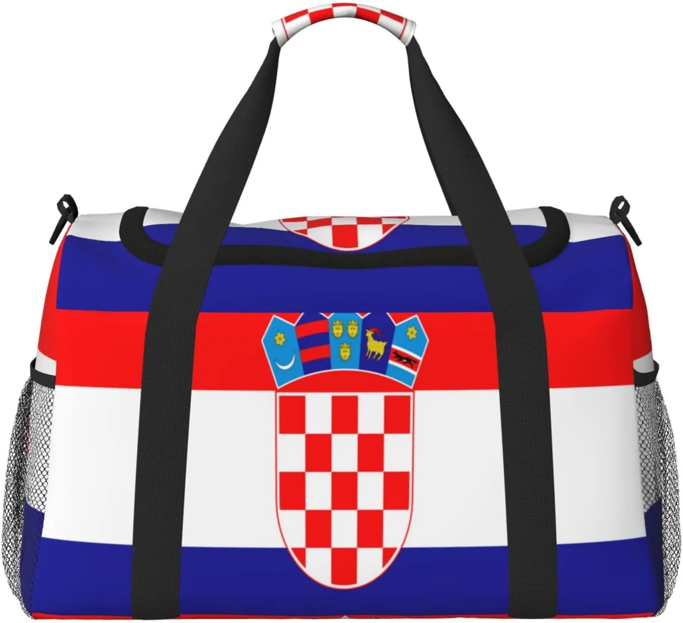 Flag Of Croatia Travel Duffel Bag Large Foldable Waterproof Overnight Bag For Beach Swim Bags Pool Sports Gym