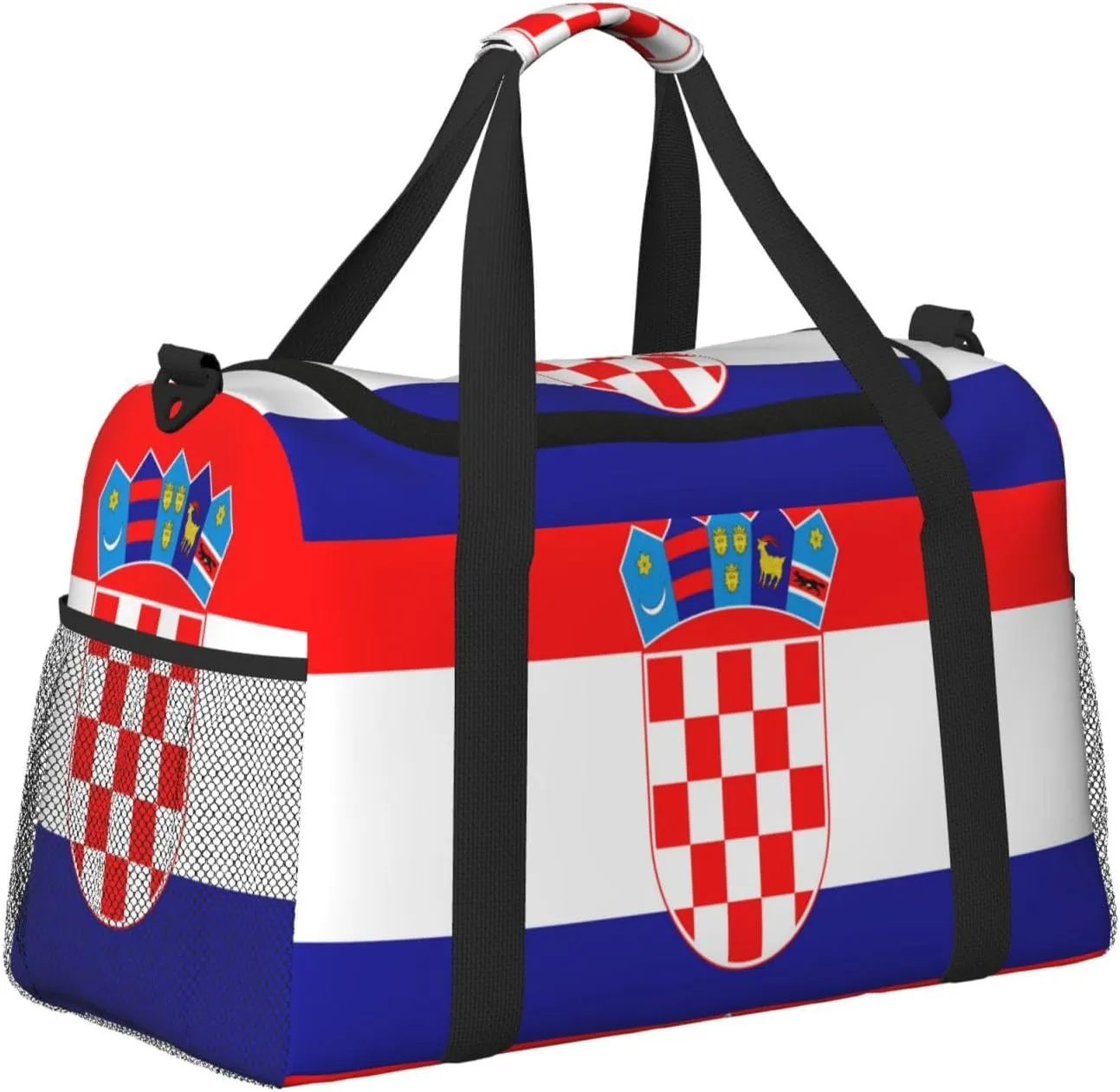 Flag Of Croatia Travel Duffel Bag Large Foldable Waterproof Overnight Bag For Beach Swim Bags Pool Sports Gym