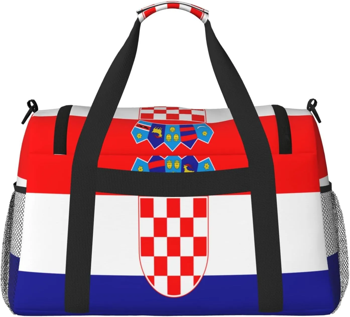Flag Of Croatia Travel Duffel Bag Large Foldable Waterproof Overnight Bag For Beach Swim Bags Pool Sports Gym