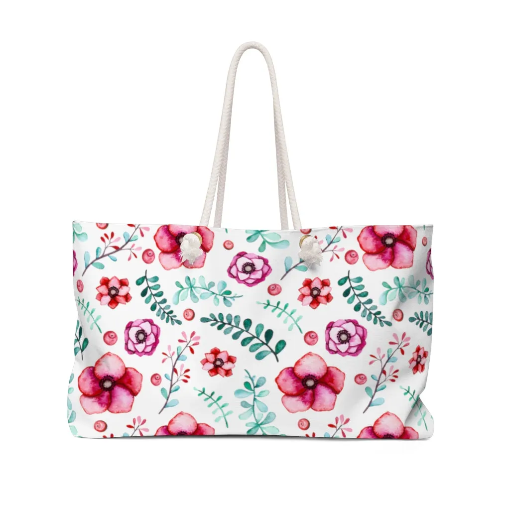 Floral In White Weekender Bag