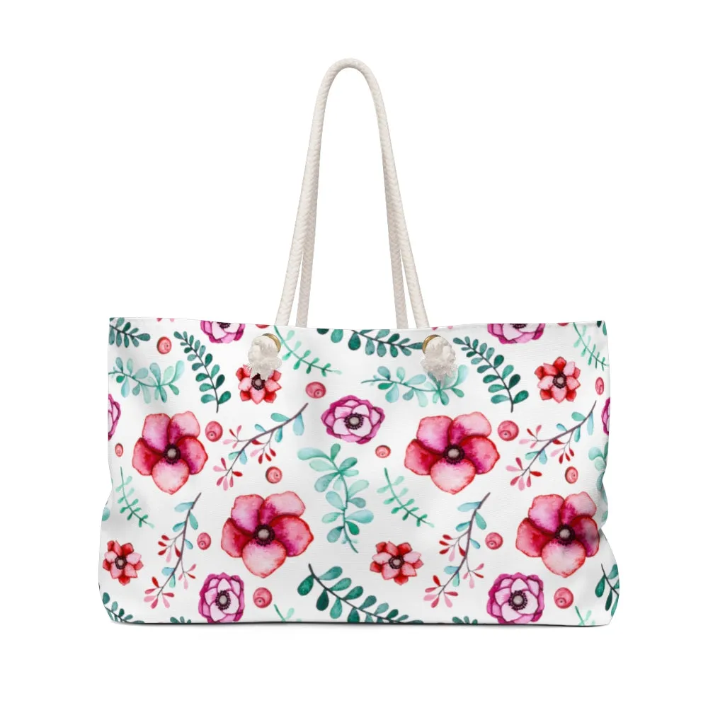 Floral In White Weekender Bag