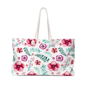 Floral In White Weekender Bag