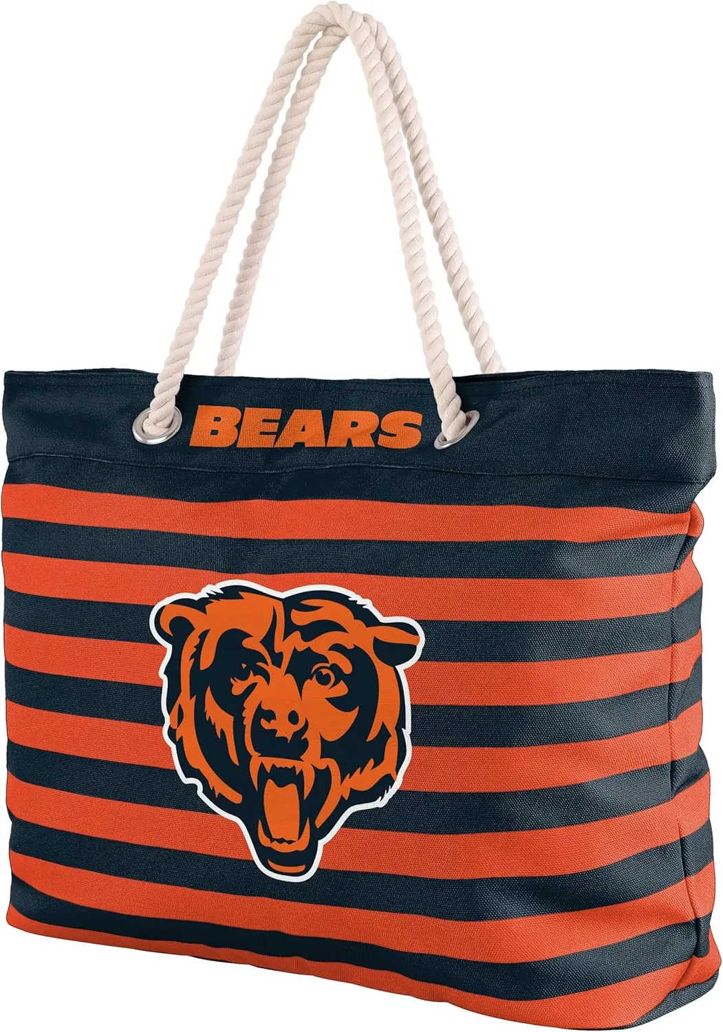 FOCO NFL Team Logo Nautical Stripe Tote Beach Bag