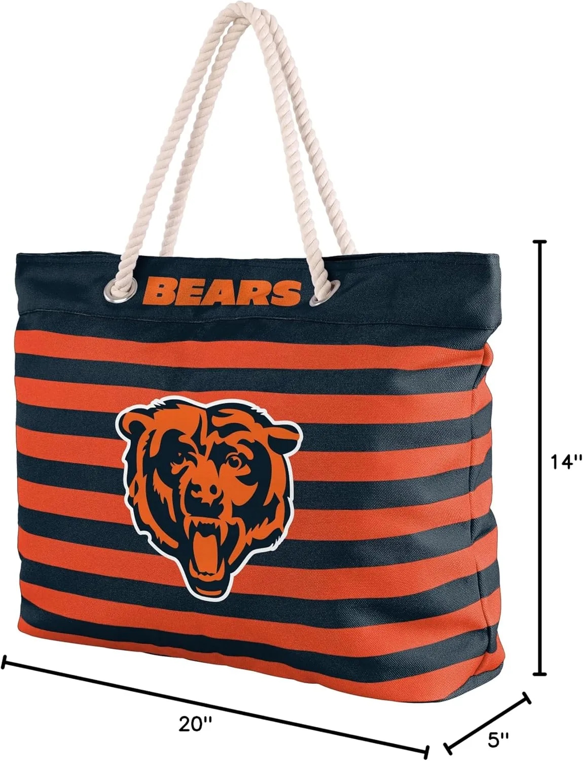 FOCO NFL Team Logo Nautical Stripe Tote Beach Bag