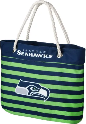 FOCO NFL Team Logo Nautical Stripe Tote Beach Bag