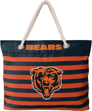 FOCO NFL Team Logo Nautical Stripe Tote Beach Bag
