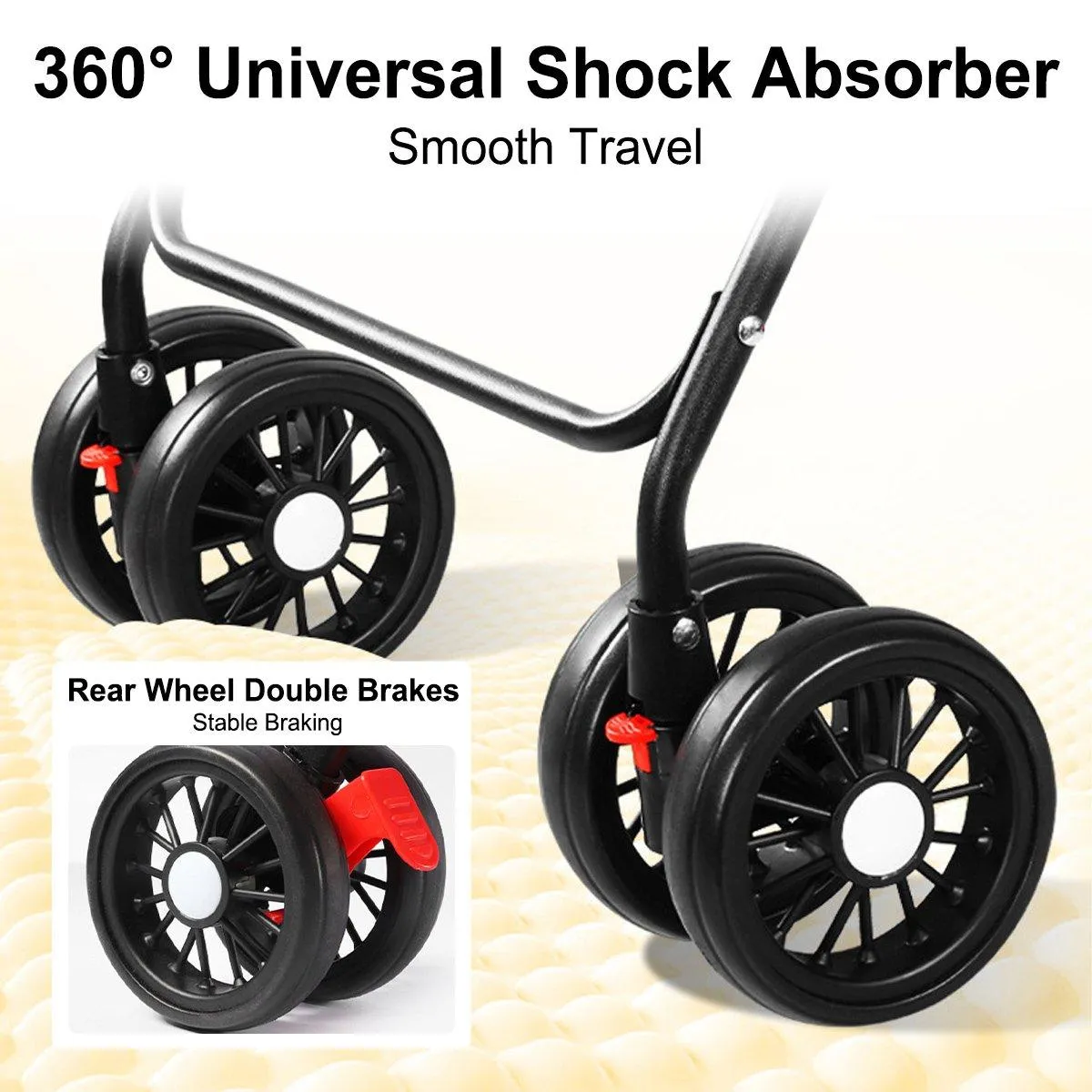Foldable 2 in 1 Pet Stroller for Outdoor Travel Outing Lightweight Pet Carrier