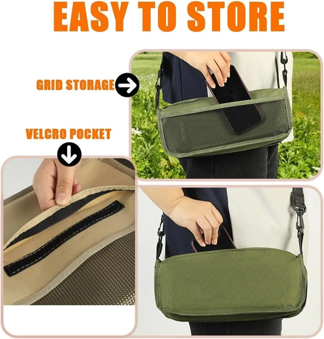 Foldable Backpack Stool, Portable Mini Outdoor Camping Folding Seat with Adjustable Shoulder Strap, Small Foldable Fishing Chair, for Camping, Fishing, Hiking, Picnics, Outdoor Barbecue (Black(Small))
