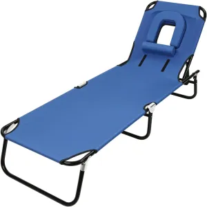 Foldable Camping Cot for Adult, Adults Reclining Folding Chaise for Indoor Outdoor Travel, Heavy Duty Summer Lounger Chair with