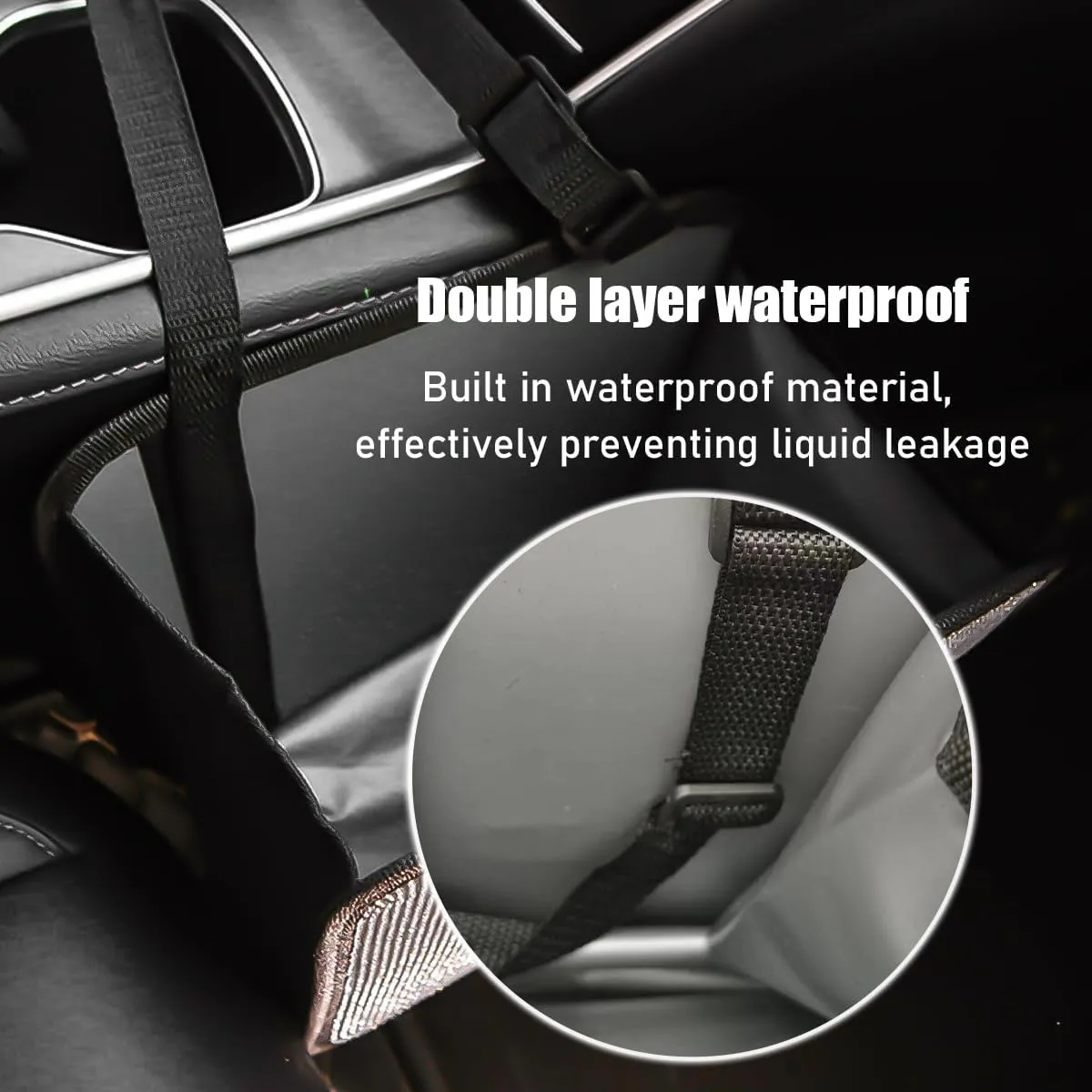 Foldable Car Trash Can, Bling Rhinestone Oxford Auto Hanging Garbage Bag, Crystal Leakproof Foldable Waste Organizer Universal for Most Vehicles, Interior Car Accessories (Lake Blue)