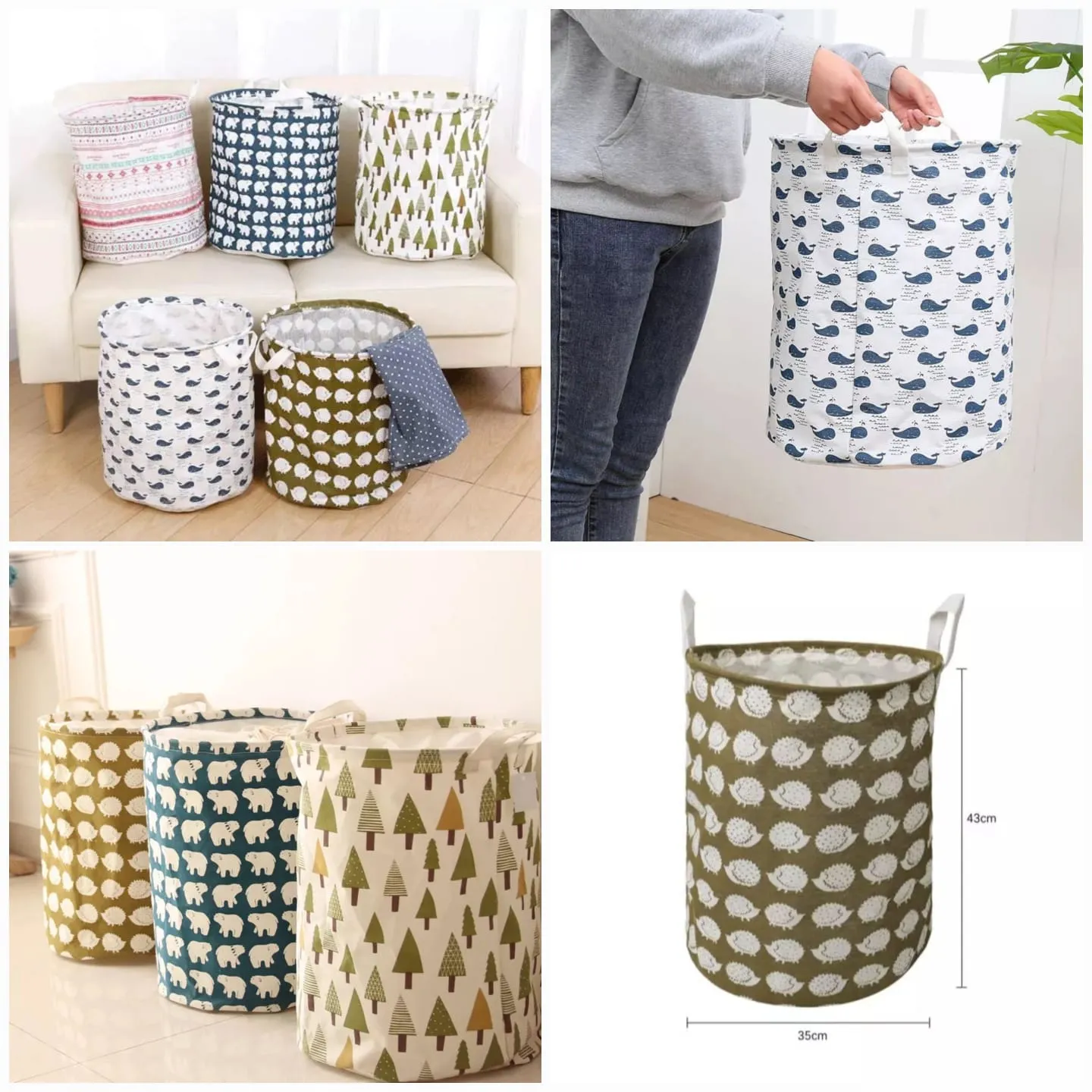 *Foldable Oxford Non-Wooven Waterproof Laundry Bag